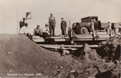 Gamisjok bru Karasjok 1946. Påskrevet 1949.